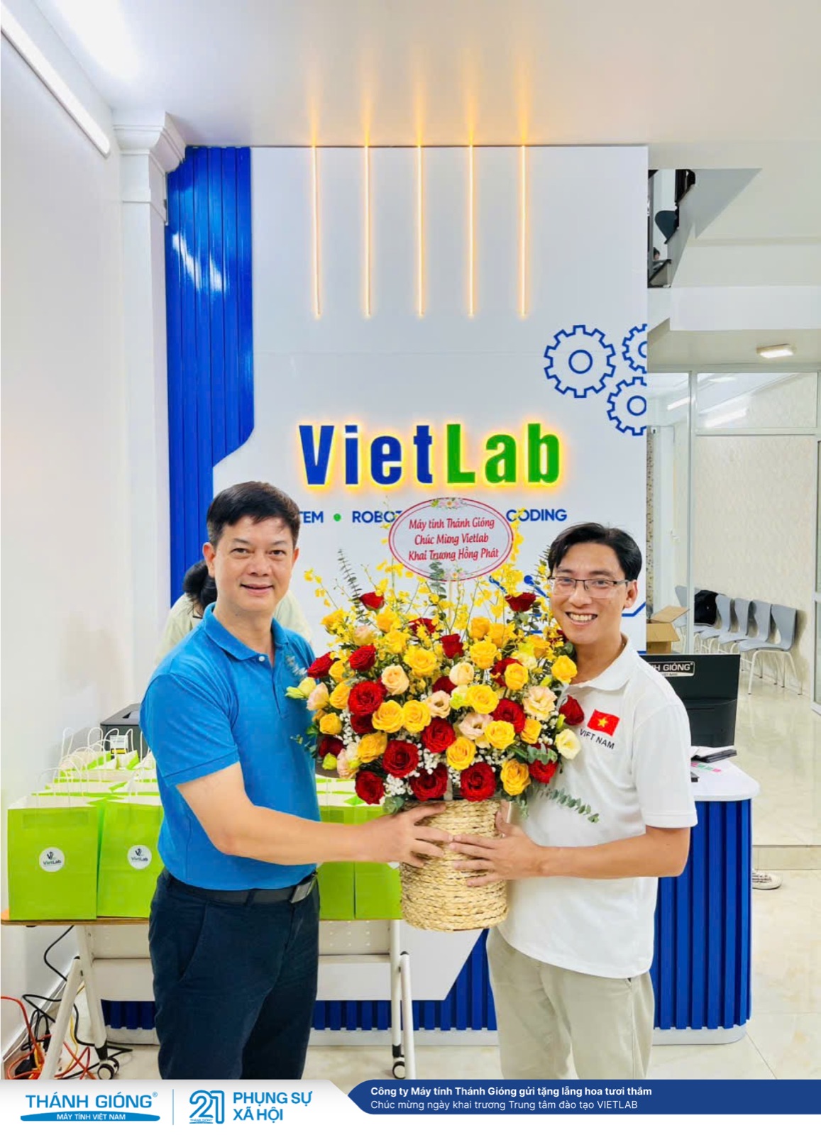 MÁY TÍNH THÁNH GIÓNG ĐỒNG HÀNH KHAI TRƯƠNG TRUNG TÂM CÔNG NGHỆ VIETLAB TẠI HƯNG YÊN