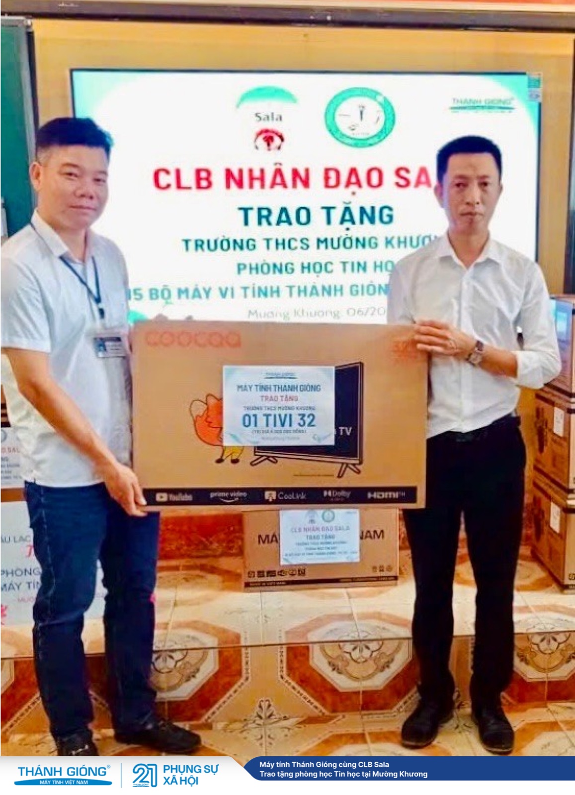 Máy tính Thánh Gióng cùng CLB Sala trao tặng phòng học Tin học tại Mường Khương